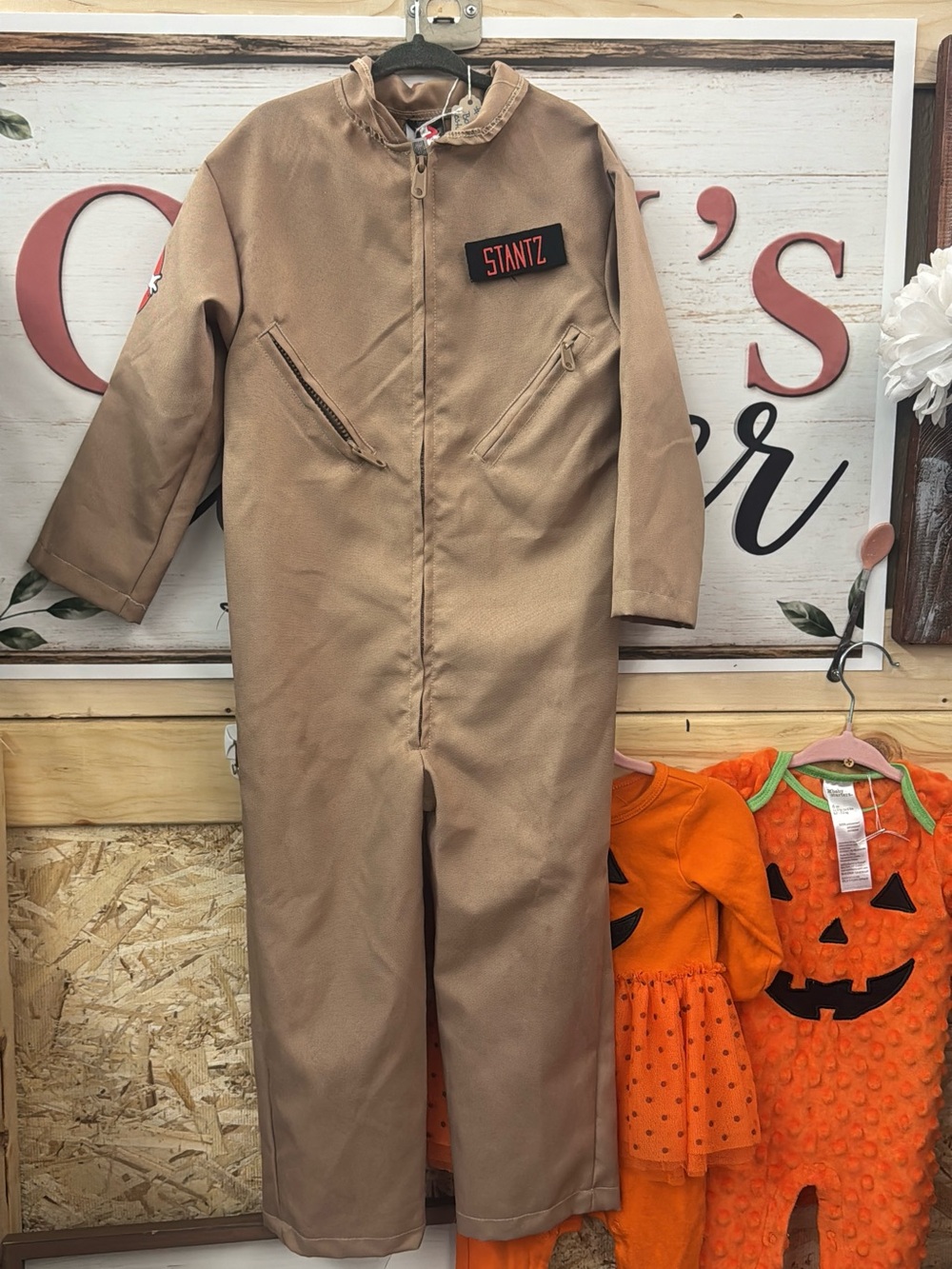 Spirit Kids Tan Ghostbuster Jumpsuit with 'STANTZ' Patch